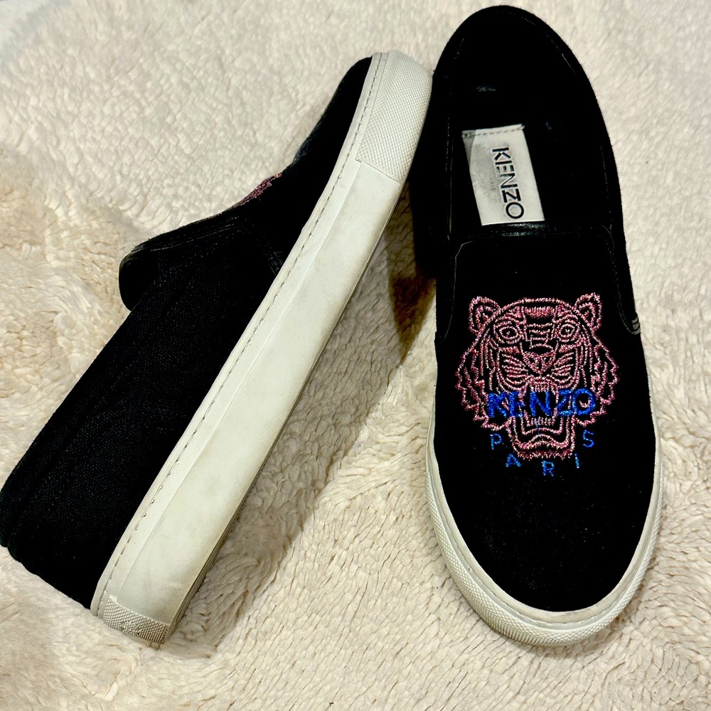 KENZO Embroidered Casual Slip-On Loafer Shoes For woman
